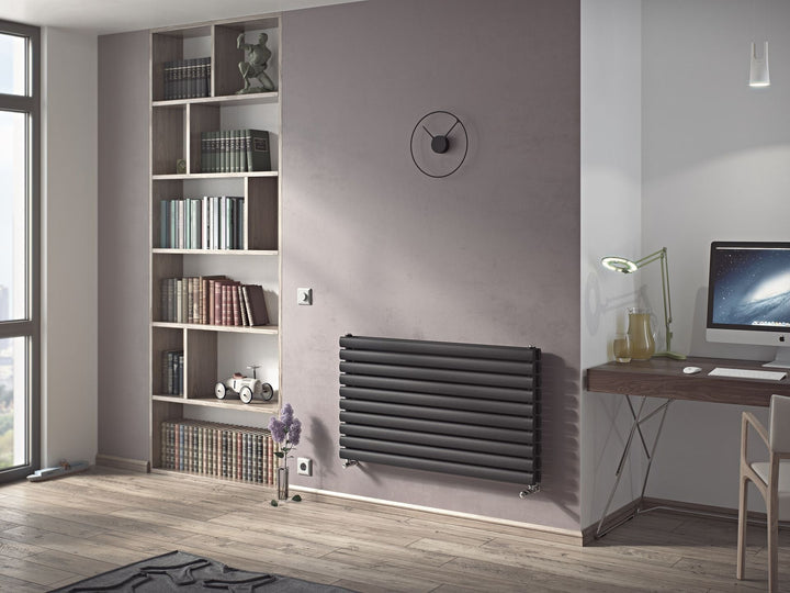 Eucotherm Nova Tube Double Panel Anthracite Horizontal Designer Radiator