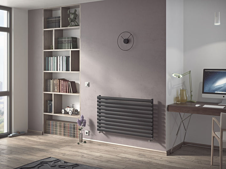 Eucotherm Nova Tube Single Panel Anthracite Horizontal Designer Radiator
