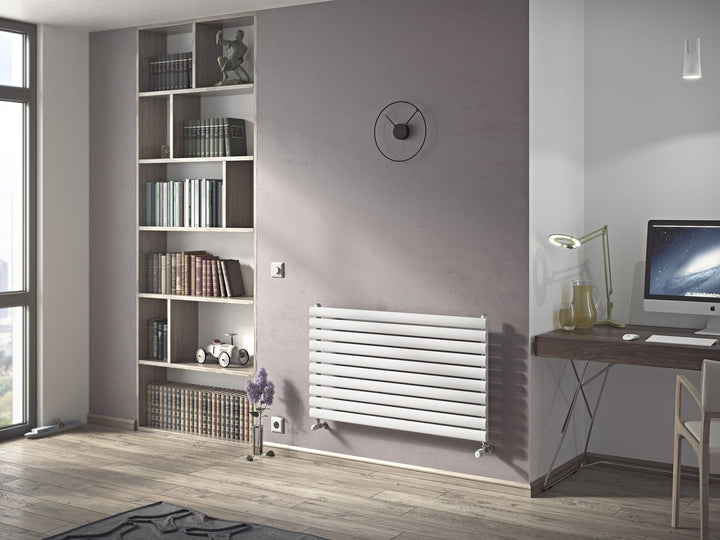 Eucotherm Nova Tube Single Panel White Horizontal Designer Radiator