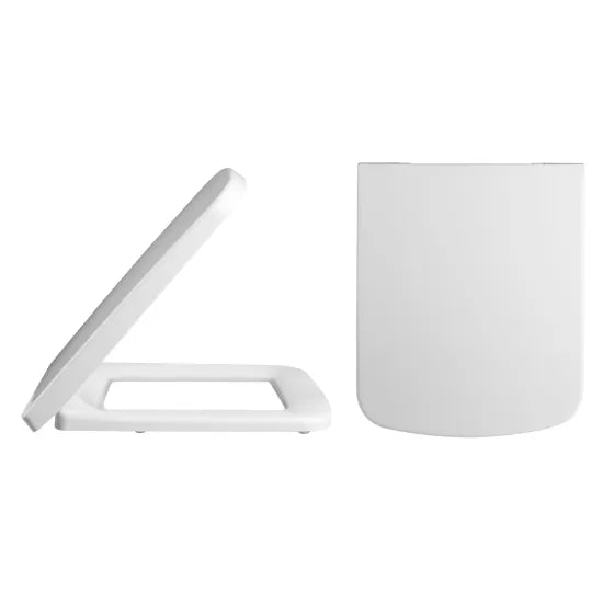 Nuie Ambrose White Square Soft Close Toilet Seat With Top Fix Hinge