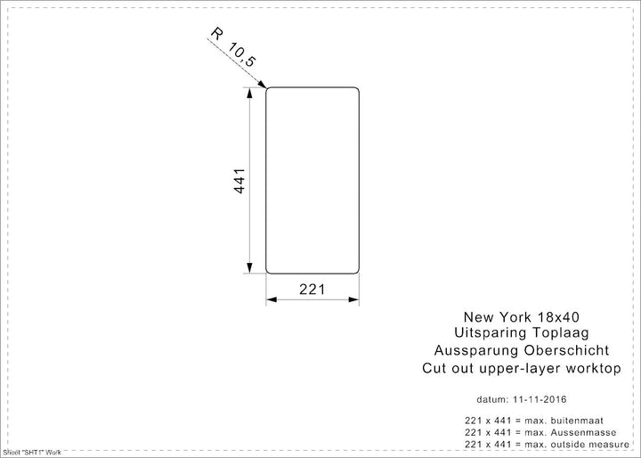 Reginox New York Stainless Steel Single Bowl Kitchen Sink