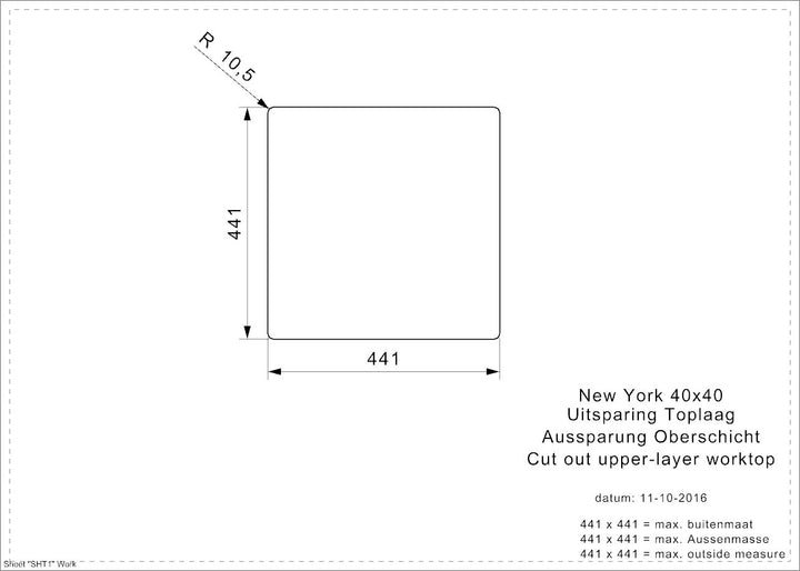 Reginox New York Stainless Steel Single Bowl Kitchen Sink