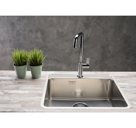 Reginox OHIO Square Stainless Steel Integrated Kitchen Sink with Tap Wing