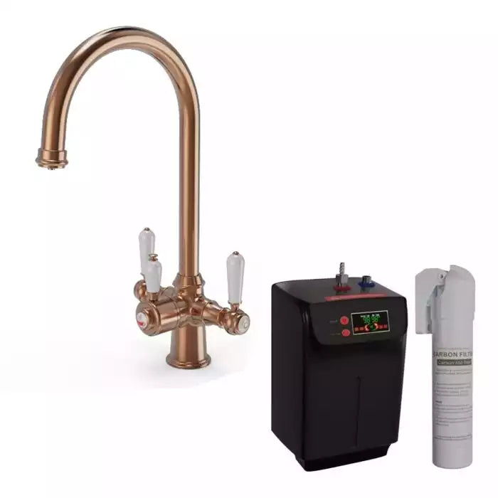Ellsi Traditional Cruciform 3 In 1 Hot Water Kitchen Sink Taps