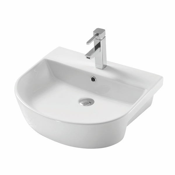 Kartell Kameo Semi recessed 1 Tap Hole Basin 560mm White