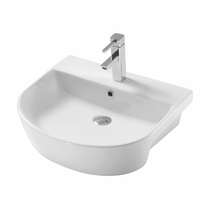 Kartell Kameo Semi recessed 1 Tap Hole Basin 560mm White