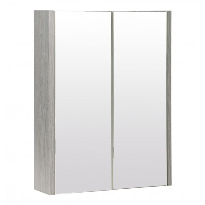 Kartell Purity Double Door Mirror Cabinet 650Mm X 500Mm Silver Oak
