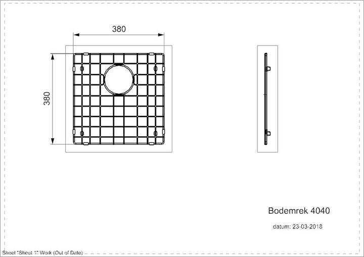 Reginox 40x40 Stainless Steel Sink Bottom Plate