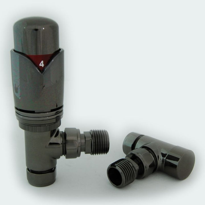Plumbers Choice Realm Angled Brass TRV Wheel-Head and Lock-shield