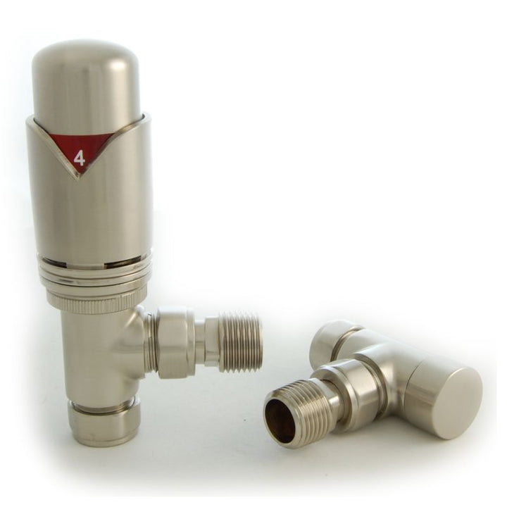 Plumbers Choice Realm Angled Brass TRV Wheel-Head and Lock-shield
