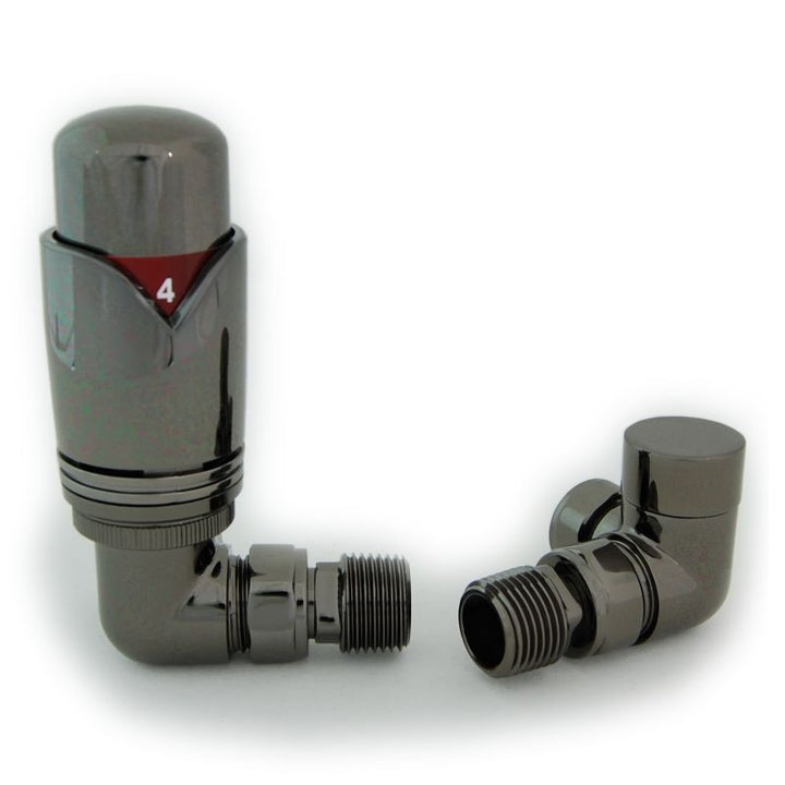 Plumbers Choice Realm Angled Brass TRV Wheel-Head and Lock-shield