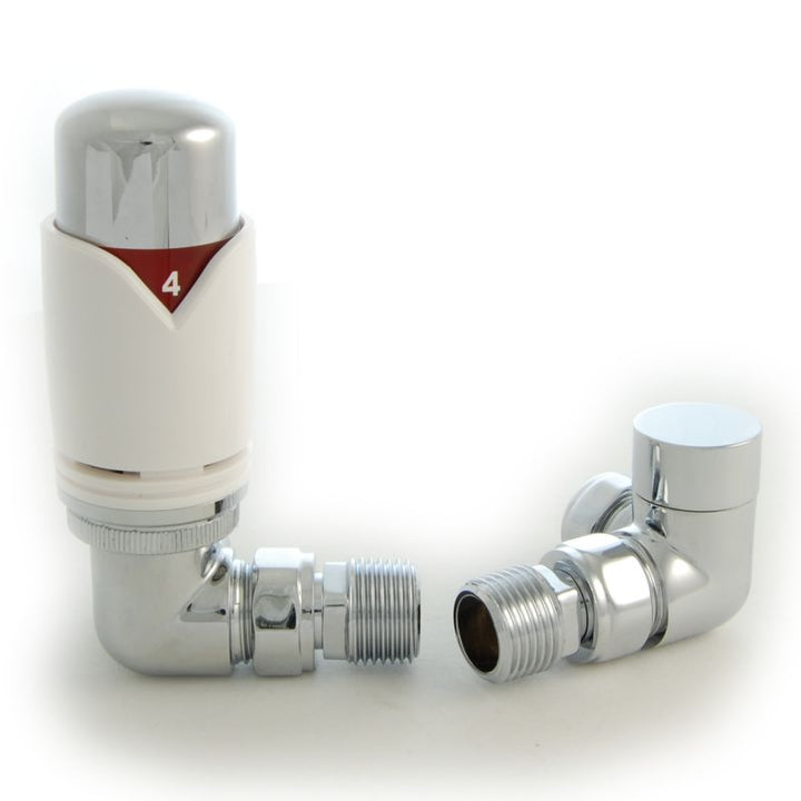 Plumbers Choice Realm Angled Brass TRV Wheel-Head and Lock-shield