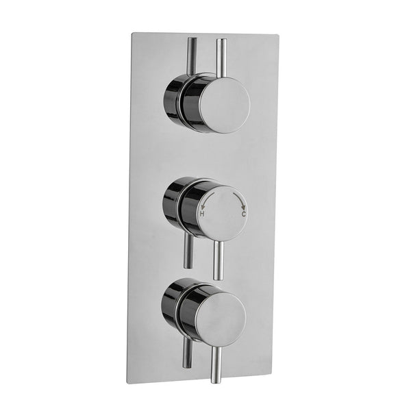 Kartell Plan Triple Round Concealed Thermostatic Shower Valve Chrome