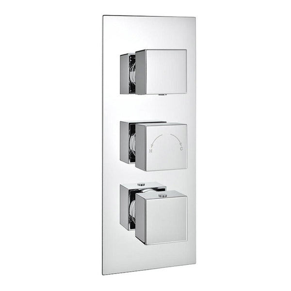 Kartell Plan Triple Square Concealed Thermostatic Shower Valve Chrome