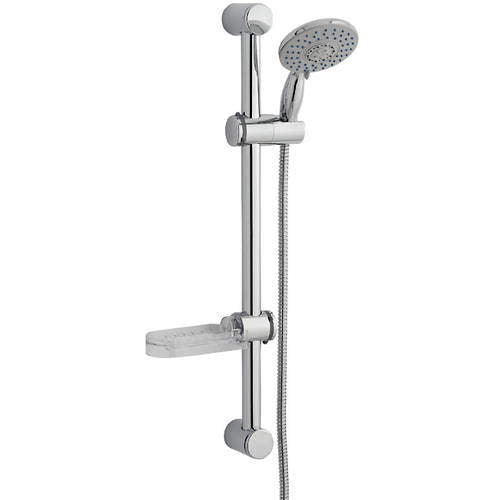 Kartell Plan Triple Thermostatic Concealed Shower with Adjustable Slide Rail Kit and Overhead Drencher