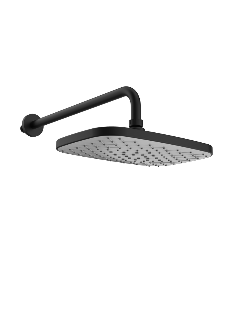 Kartell Kolt Fixed Shower Head and Arm - Matt Black