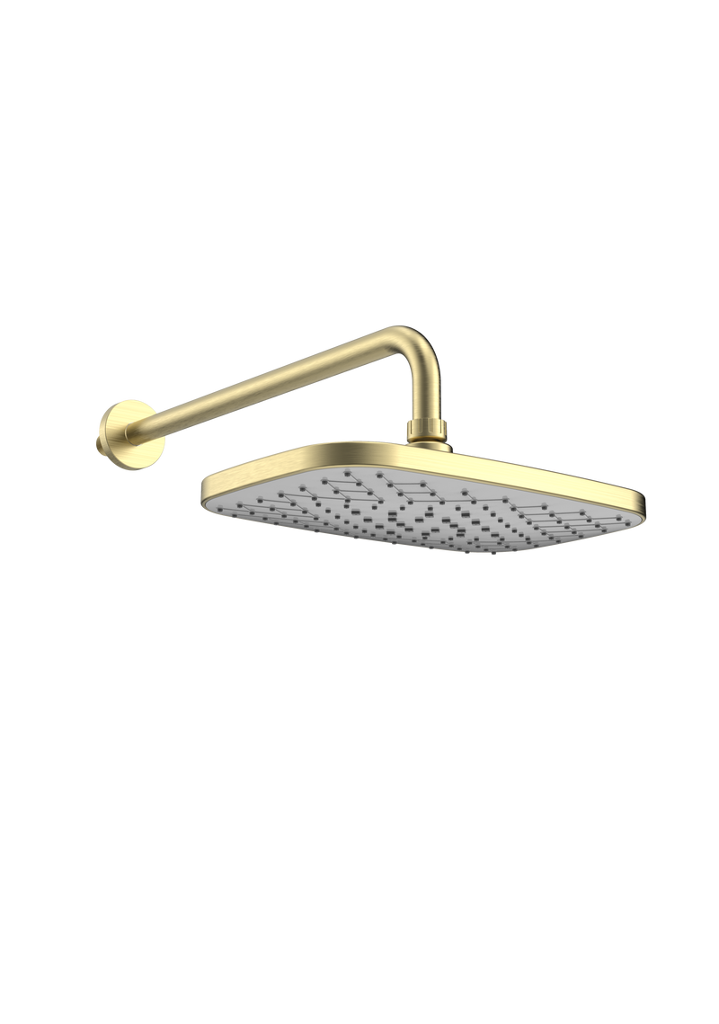 Kartell Kolt Fixed Shower Head and Arm - Brushed Brass