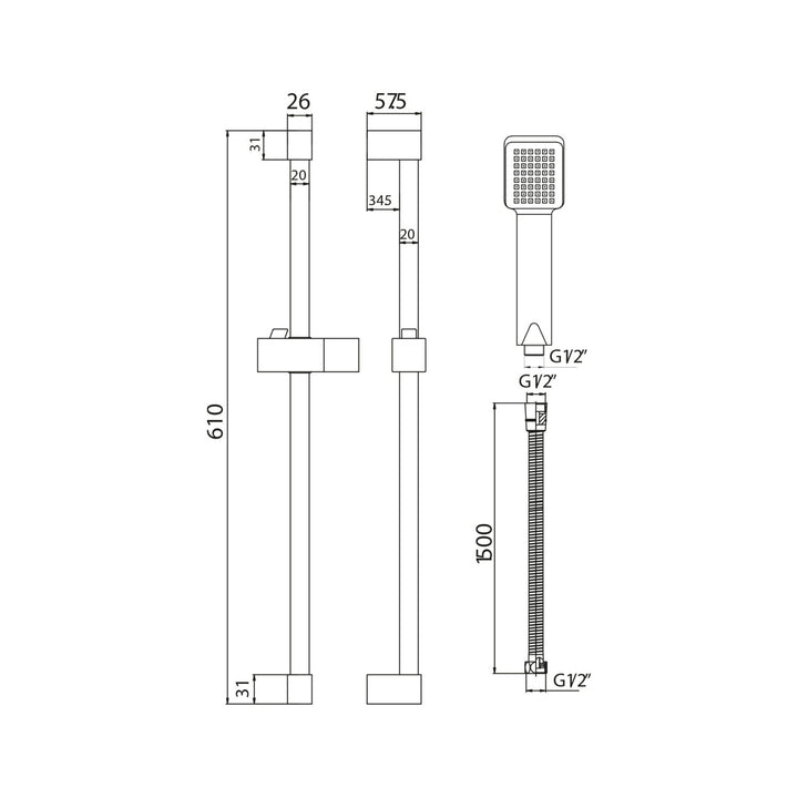Square Riser Rail Kit