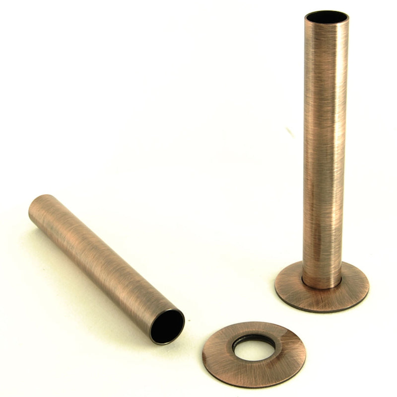 Plumbers Choice Antique Copper Brass Radiator Valve Sleeving Kit pair