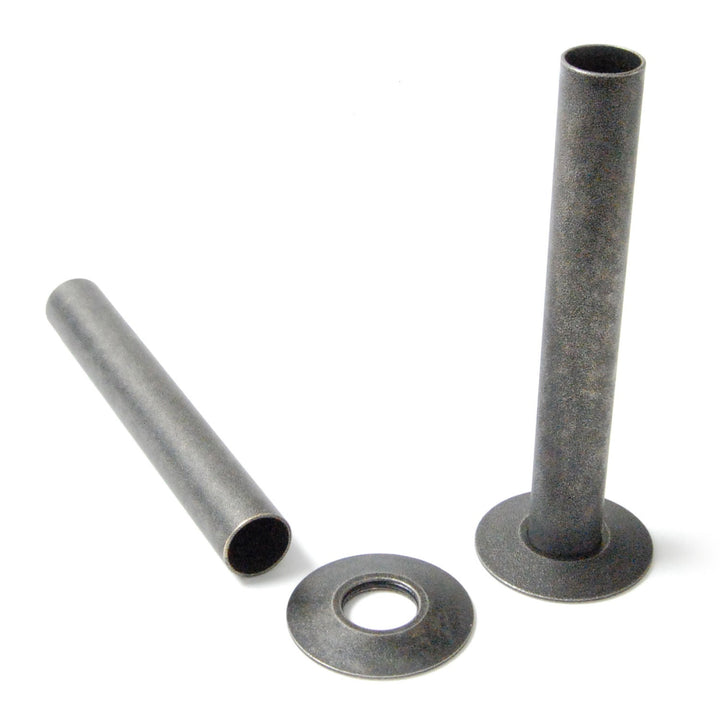 Plumbers Choice Pewter Brass Radiator Valve Sleeving Kit pair