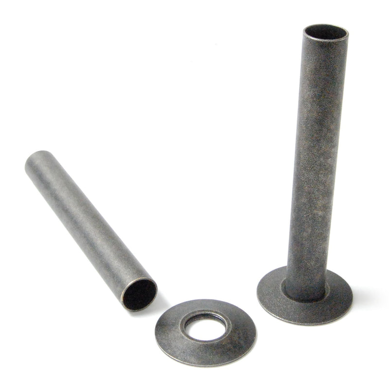 Plumbers Choice Pewter Brass Radiator Valve Sleeving Kit pair