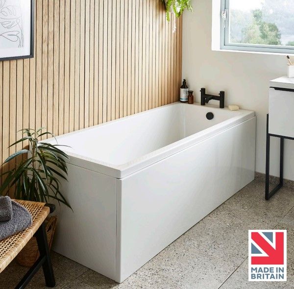 Kartell Spirit White Single Ended Standard Bath With Legs