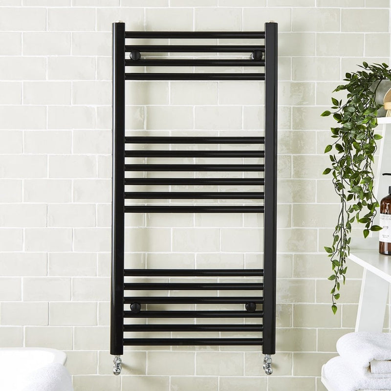 Kartell 22Mm Straight Black Classic Ladder Heated Towel Rails