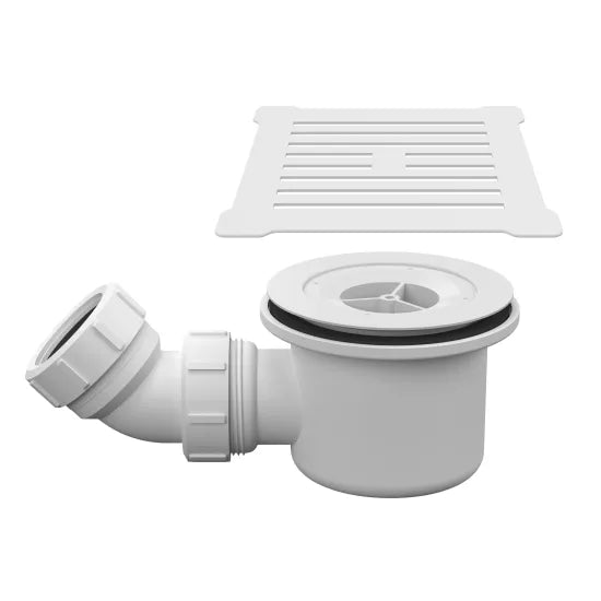 Nuie Square Shower Waste With White Top