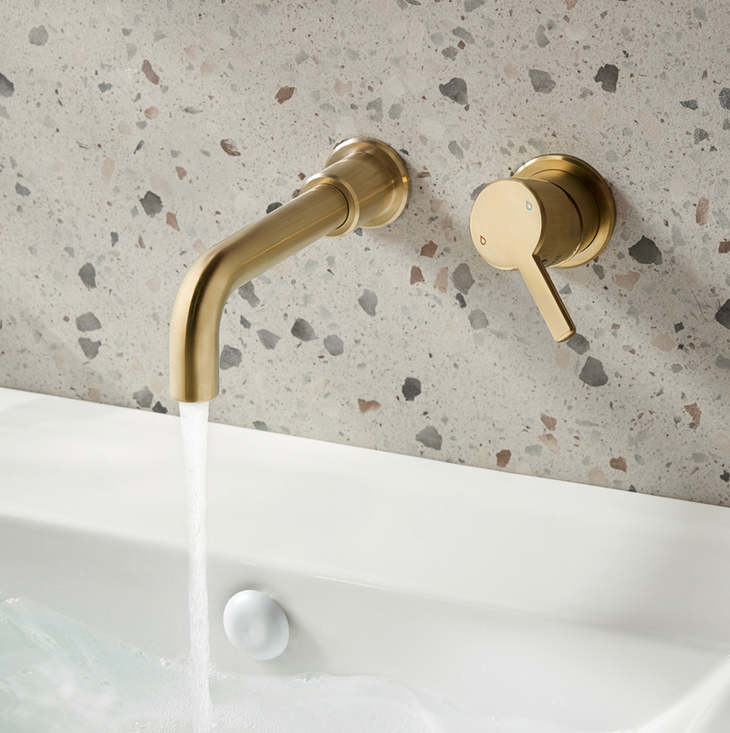 Bristan Altum 2 Taphole Wall Mounted Basin Mixer - Brushed Brass