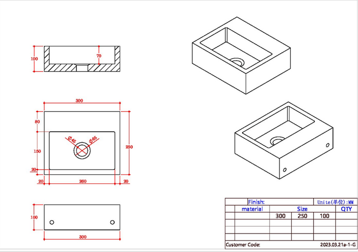 Scudo - Sanctuary Arabescato White Cloakroom Marble Basin