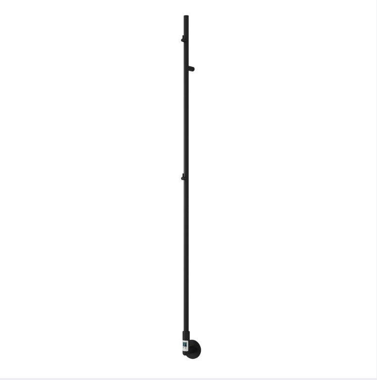 Reina Ines Matt Black Electric Towel Rail 1500Mm H X 22Mm W