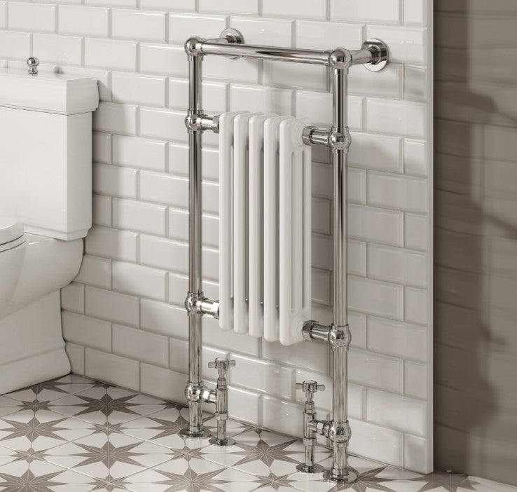Reina Oxford Steel Floor Standing Chrome Traditional Heated ...