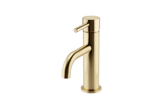 Kartell Brassware Ottone Mono Basin Mixer Tap Brushed Brass