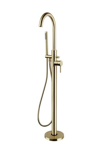 Kartell Brassware Ottone Freestanding Bath Shower Mixer Tap Brushed Brass