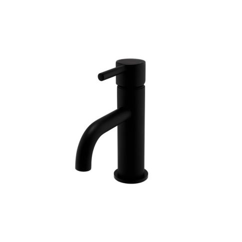 Kartell Brassware Nero Round Mono Basin Mixer Tap Matt Black