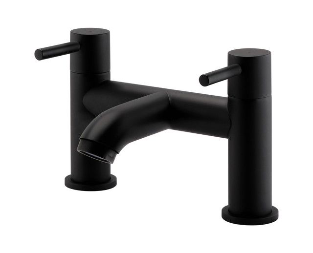 Kartell Brassware Nero Round Bath Filler Tap Matt Black