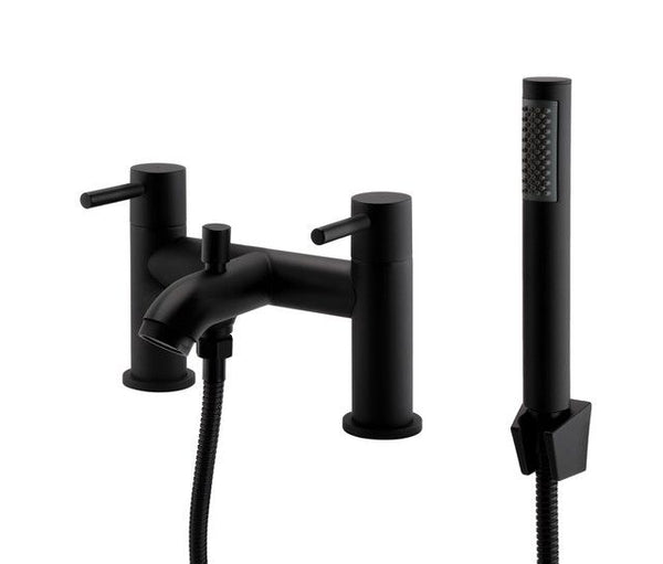 Kartell Brassware Nero Round Black Shower Mixer Tap Matt Bath