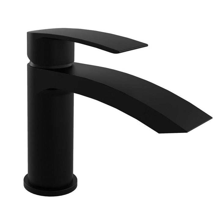 Kartell Curve Nero Mono Basin Mixer Tap with Click Waste Matt Black