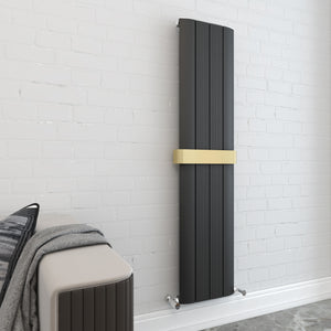 Taupo Black Aluminium Radiator 1800MMx375MM | Tailored Bathrooms