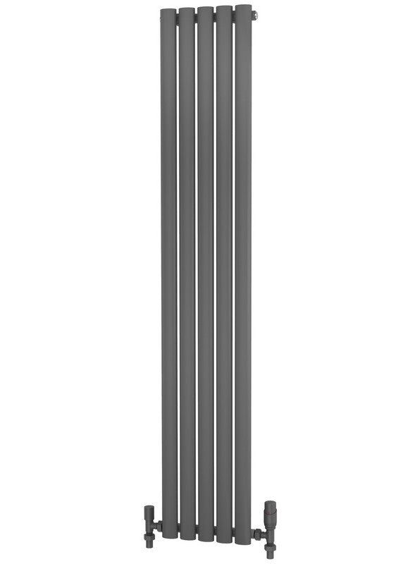 Traderad Elliptical Tube Steel Anthracite Vertical Designer Radiators - Central Heating