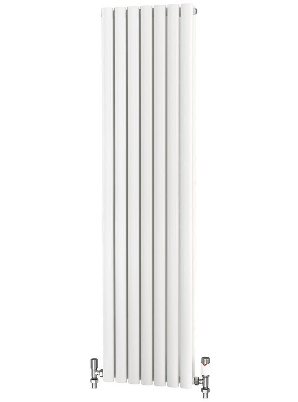 Traderad Elliptical Tube Steel White Vertical Designer Radiators - Central Heating