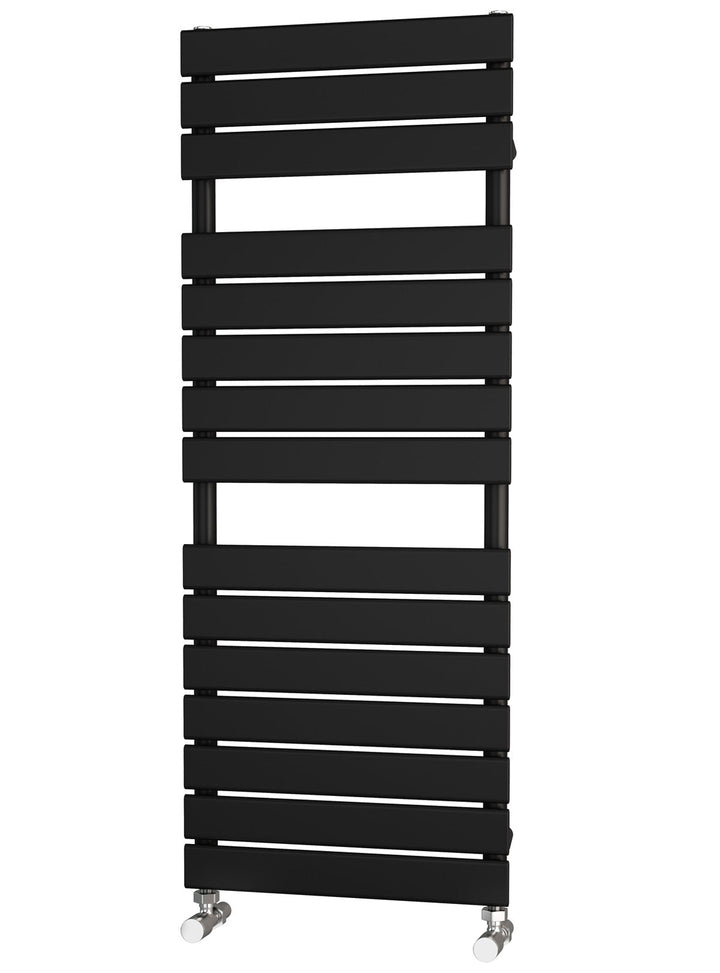Traderad Flat Tube Black Designer Heated Towel Rails