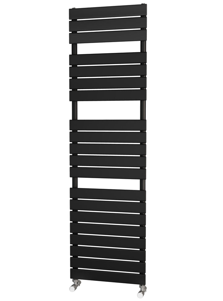 Traderad Flat Tube Black Designer Heated Towel Rails