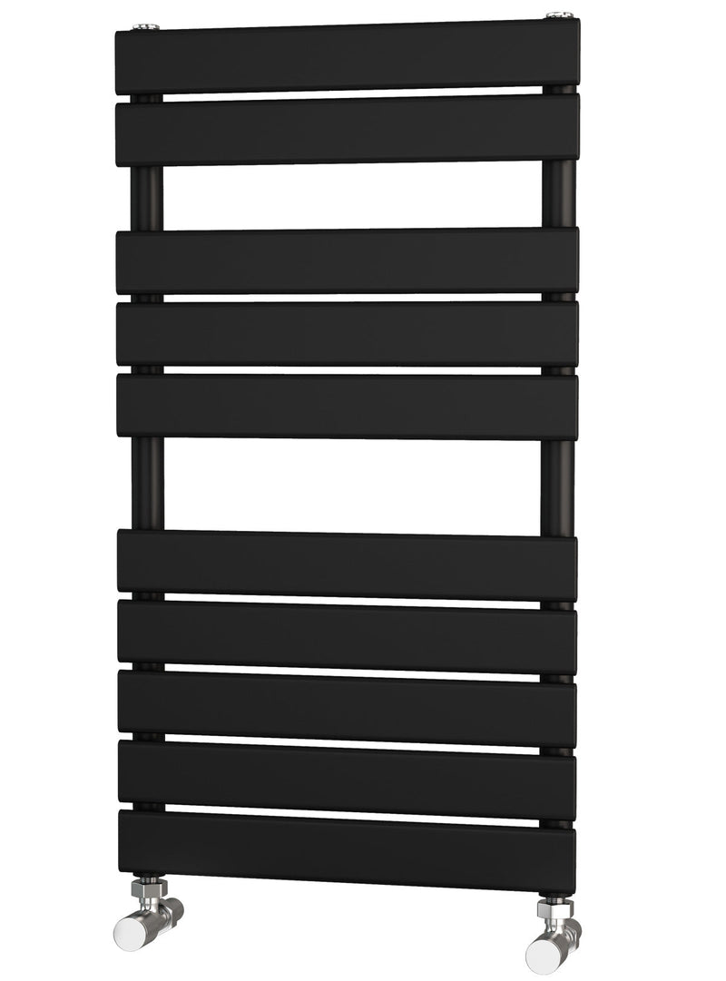 Traderad Flat Tube Black Designer Heated Towel Rails