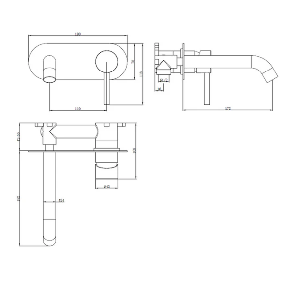 Tailored Bathrooms TB + Redondo Round Wall Mounted ECO Control/Cold Water Start Basin Mixer