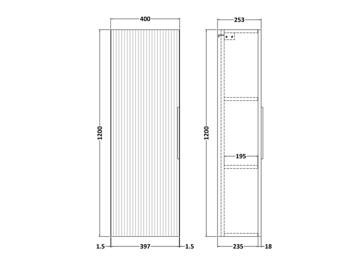 Hudson Reed Tall Unit - Satin Green