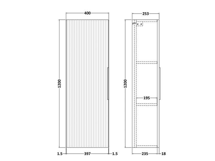 Hudson Reed Tall Unit - Satin Blue