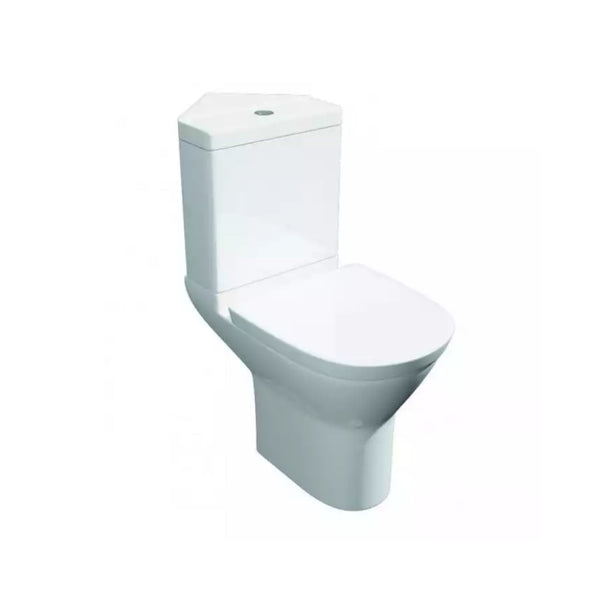 Kartell Project Round C/C WC Pan With Corner Cistern & Soft Close Seat White