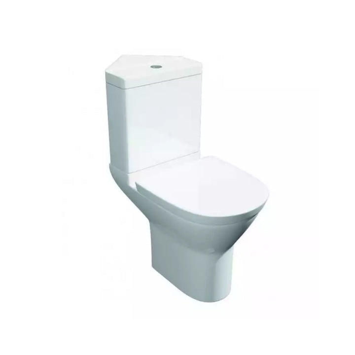 Kartell Project Round C/C WC Pan With Corner Cistern & Soft Close Seat White