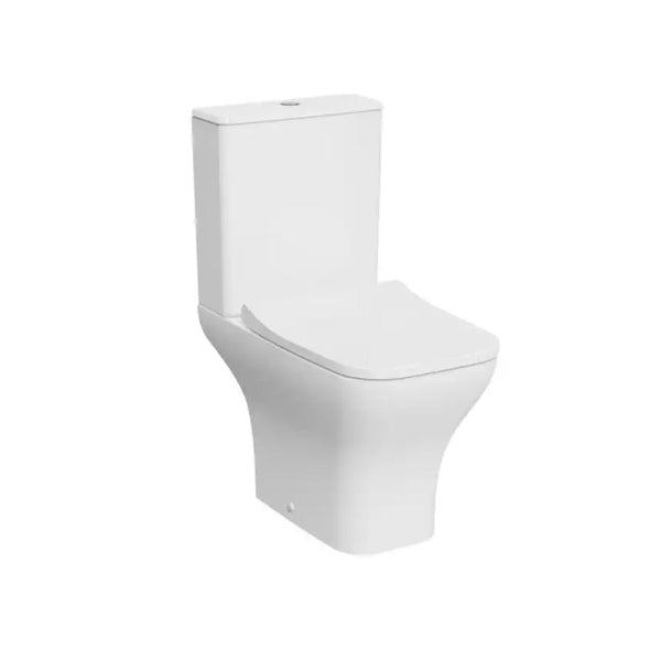 Kartell Eklipse Square Open Back Rimless C/C Pan with C/C Cistern and Soft Close Seat White Finish